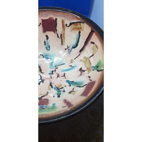 Abstract Ceramic "Makai" Bowl By Lake Havasu Artisan Linda Gromov- Excellent! - Picture 9 of 9